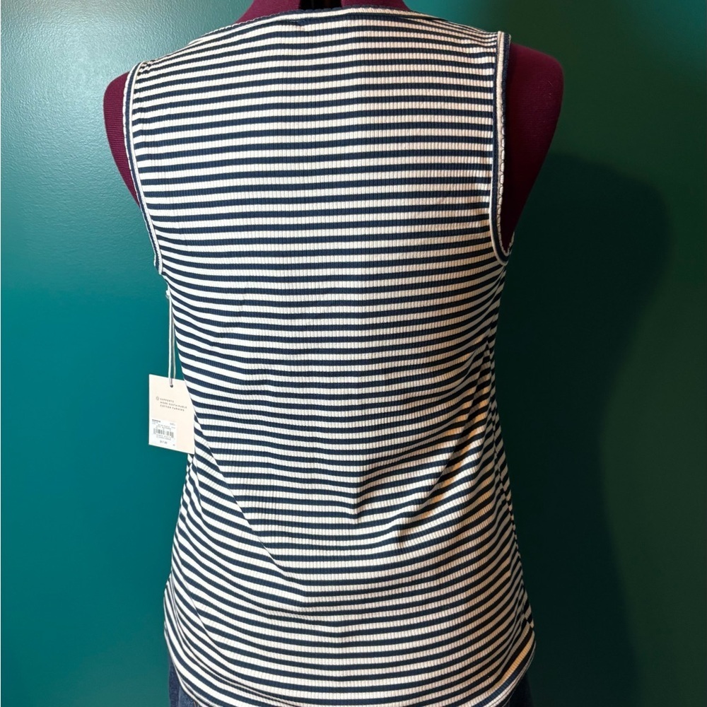 LC Lauren Conrad Navy and White Striped Tank Top Summer - Picture 4 of 5